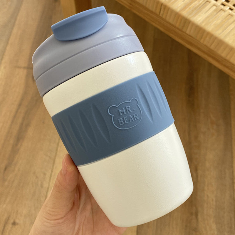High-Value Stainless Steel Vacuum Flask with Straw - 370ml Portable Insulated Bottle