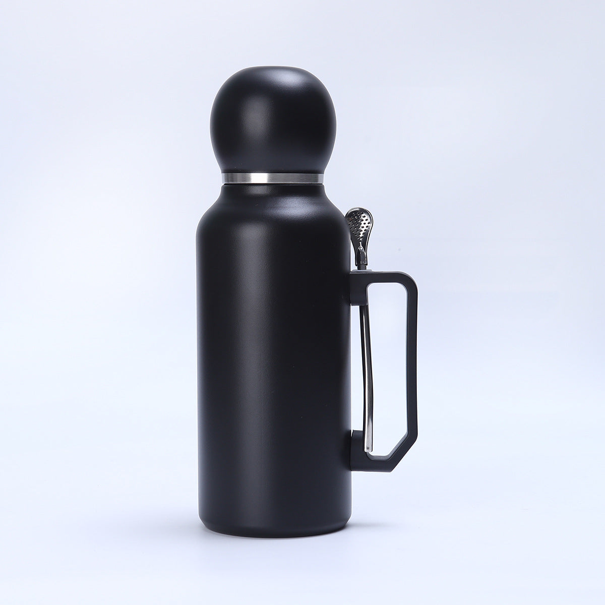 1300ML Stainless Steel Vacuum Cup with Stirring Straw & Handle - Modern Sporty Design