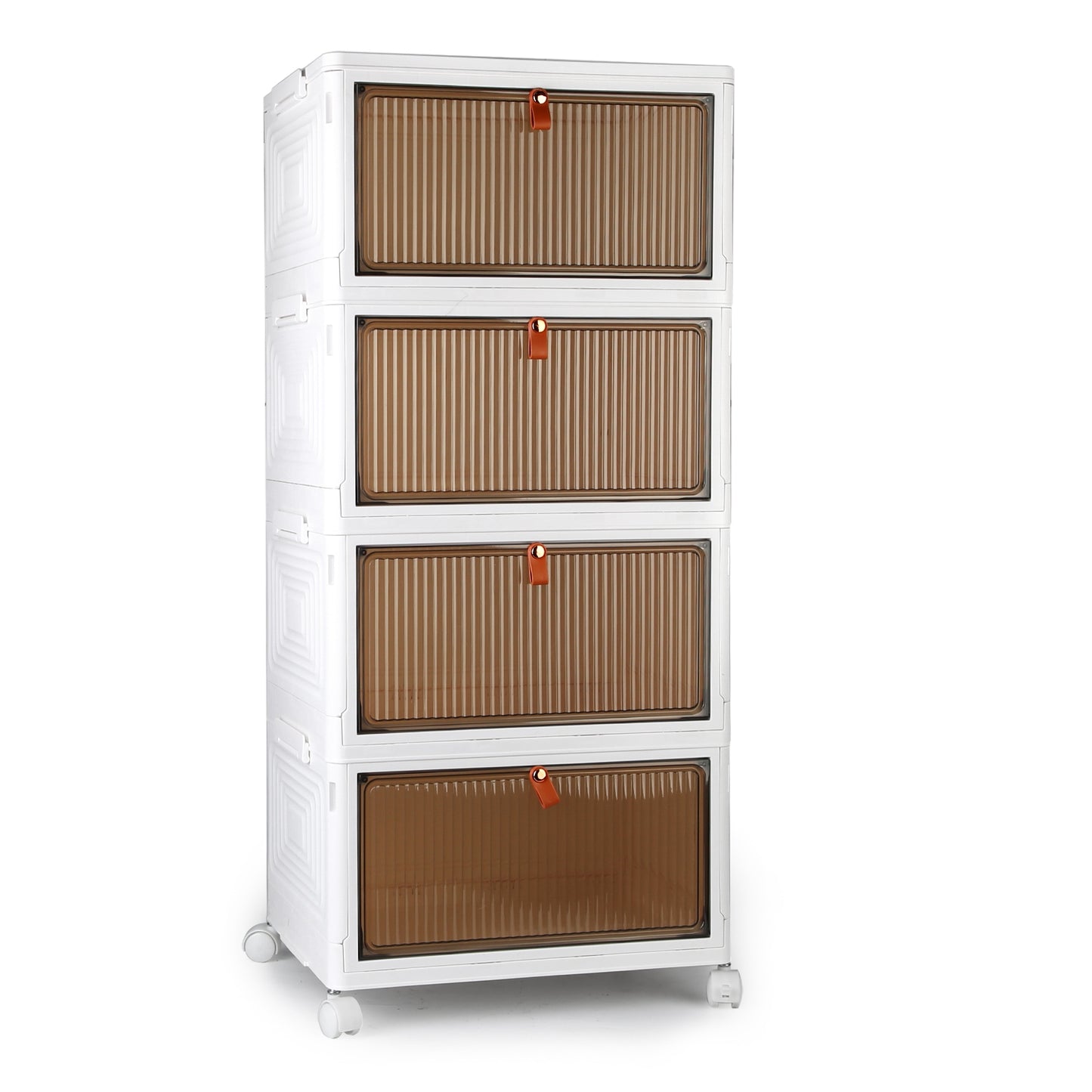 4Pc Foldable Storage Bins With Lid For Home Front Magnetic Door