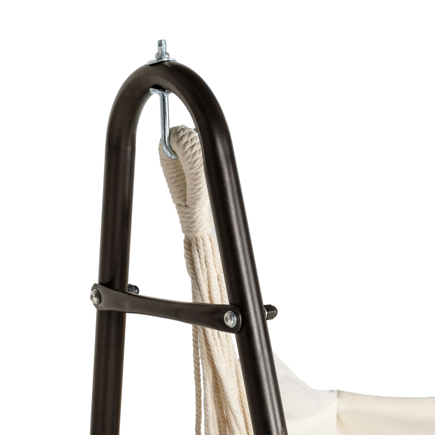 Hammock Chair with U Shape Stand and Side Pocket - Cream White