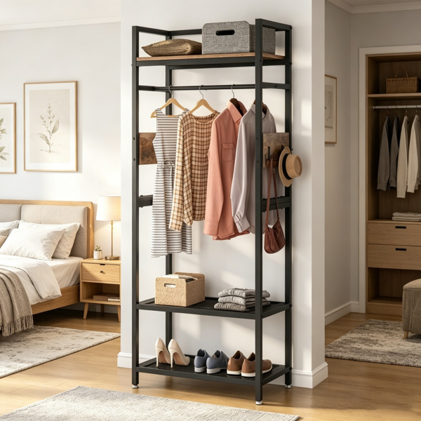 Versatile Portable Coat Rack - Multi-Functional Clothing Storage