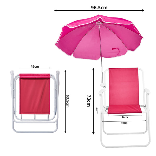 Folding Beach Chair with Umbrella - Lightweight, Portable, 265lbs Capacity