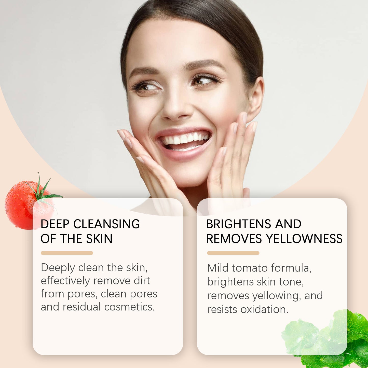 Tomato Extract Brightening Facial Cleanser - Deep Pore Oil Control