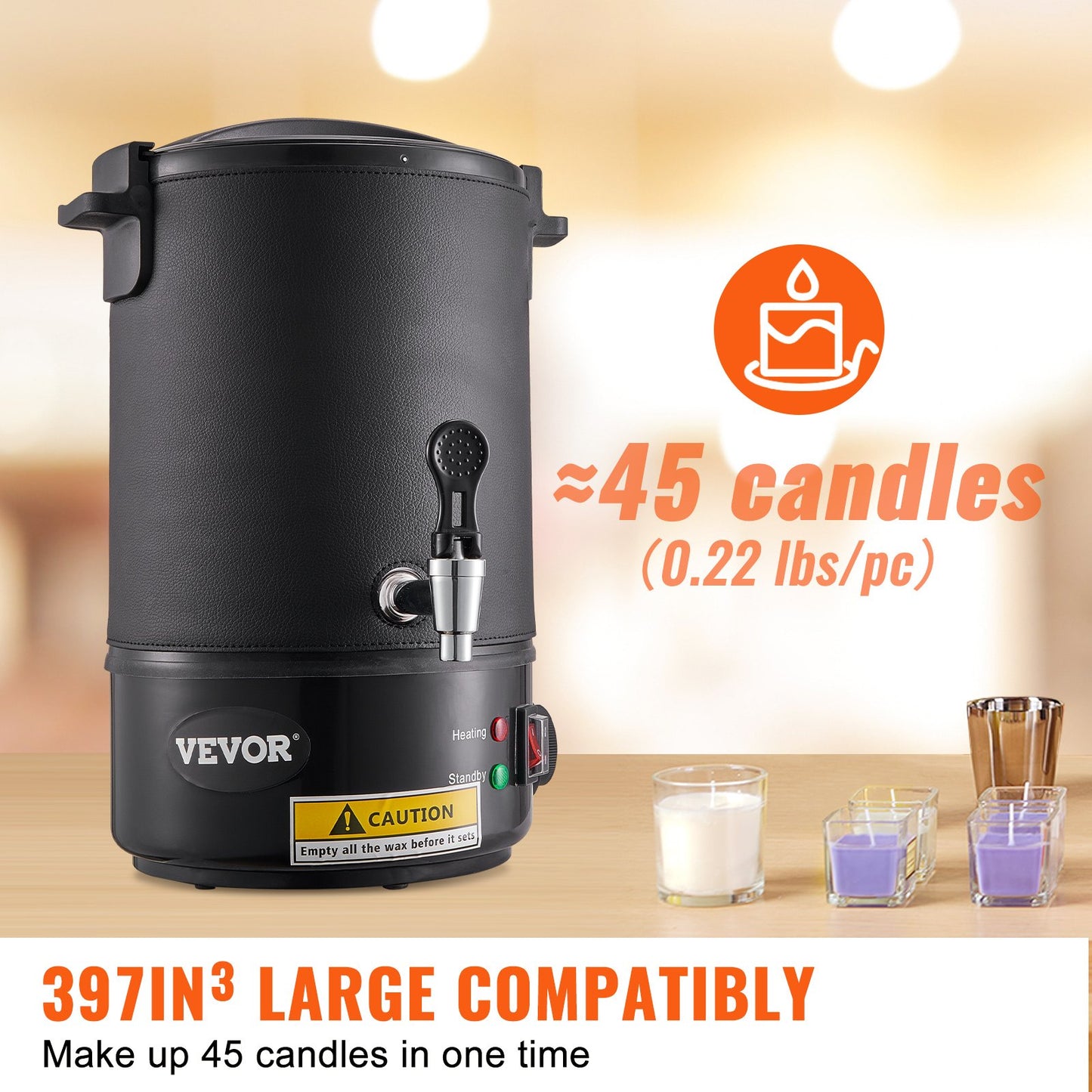 Electric Wax Melter for Candle Making - 6.5L Pot with Temperature Control