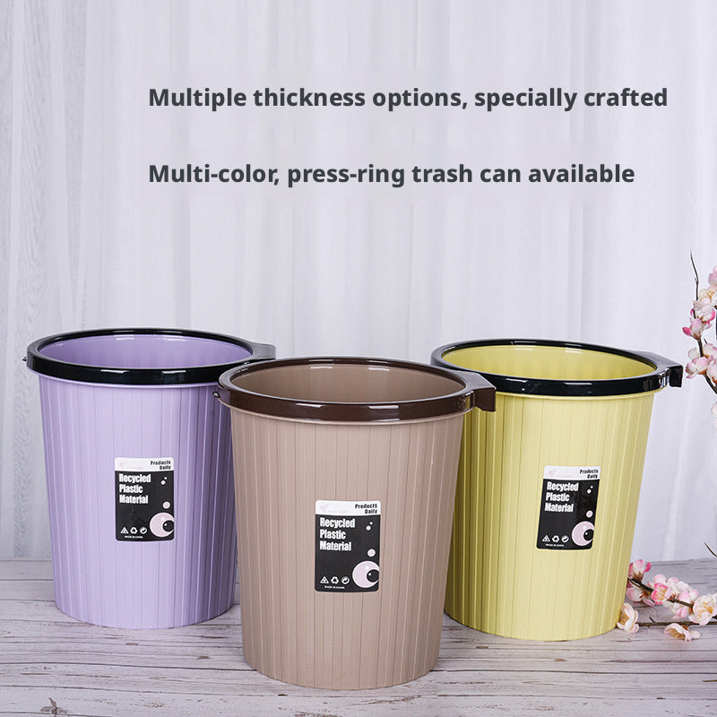 Pressure Ring Trash Can - PP Material, 30.5cm Height, Random Color