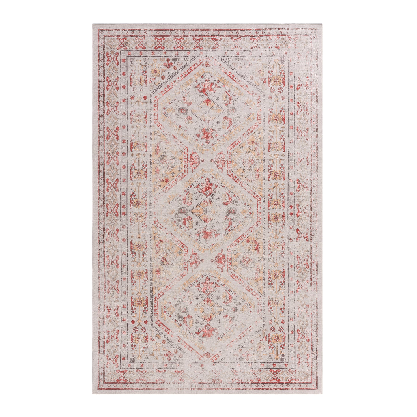 MAVAL Beige Washable Rug 2' X 3' Doormat Beige,