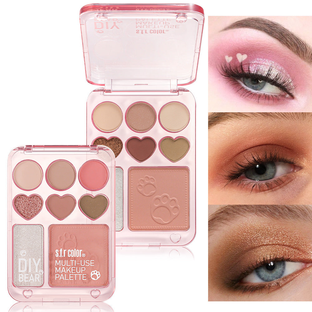 Colorful Eye Shadow and Blush Makeup Set with 3 Shades - 9.3g