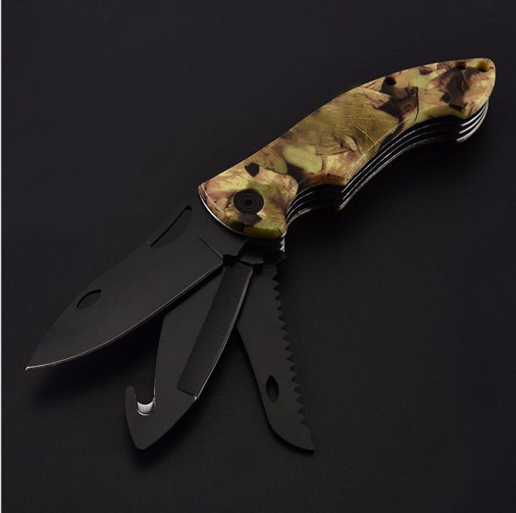 Multifunctional Outdoor Folding Knife with Alloy Steel Blade - Camping & Hiking Tool