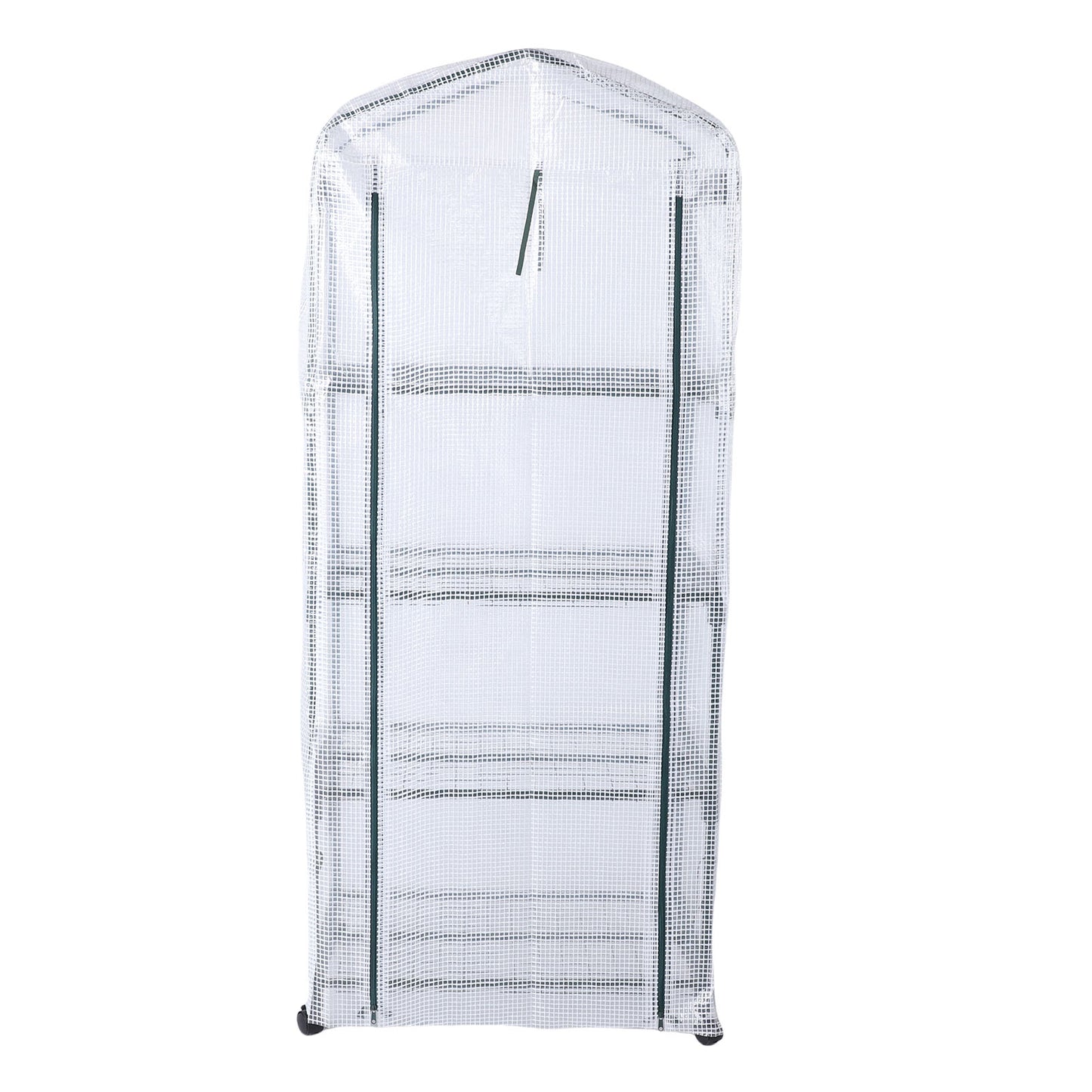Portable Greenhouse with PE Cover & 360° Wheels - 4 Tiers Indoor Outdoor Plant Shelter