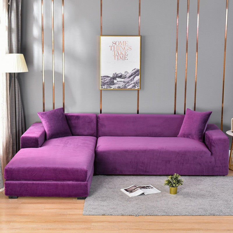 Multi-Color Sofa Cover Set for 145-185cm, 5 Seats & Pillowcases - Home Fabric Soft