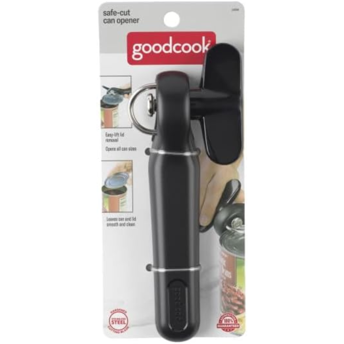 Can Opener, Safe Cut Manual No Sharp Edges, Black