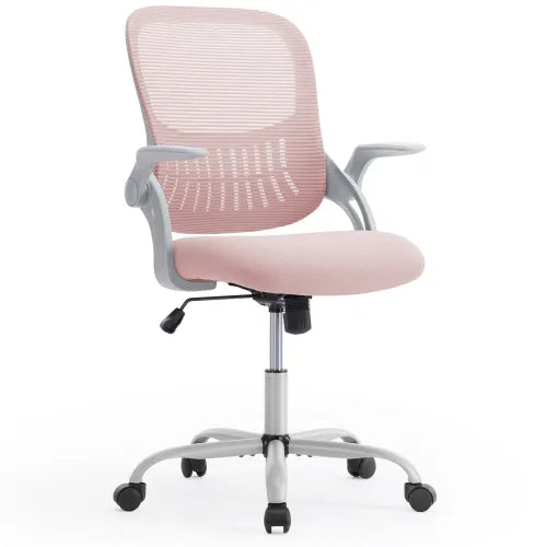 Ergonomic Mesh Office Chair with Lumbar Support - Pink