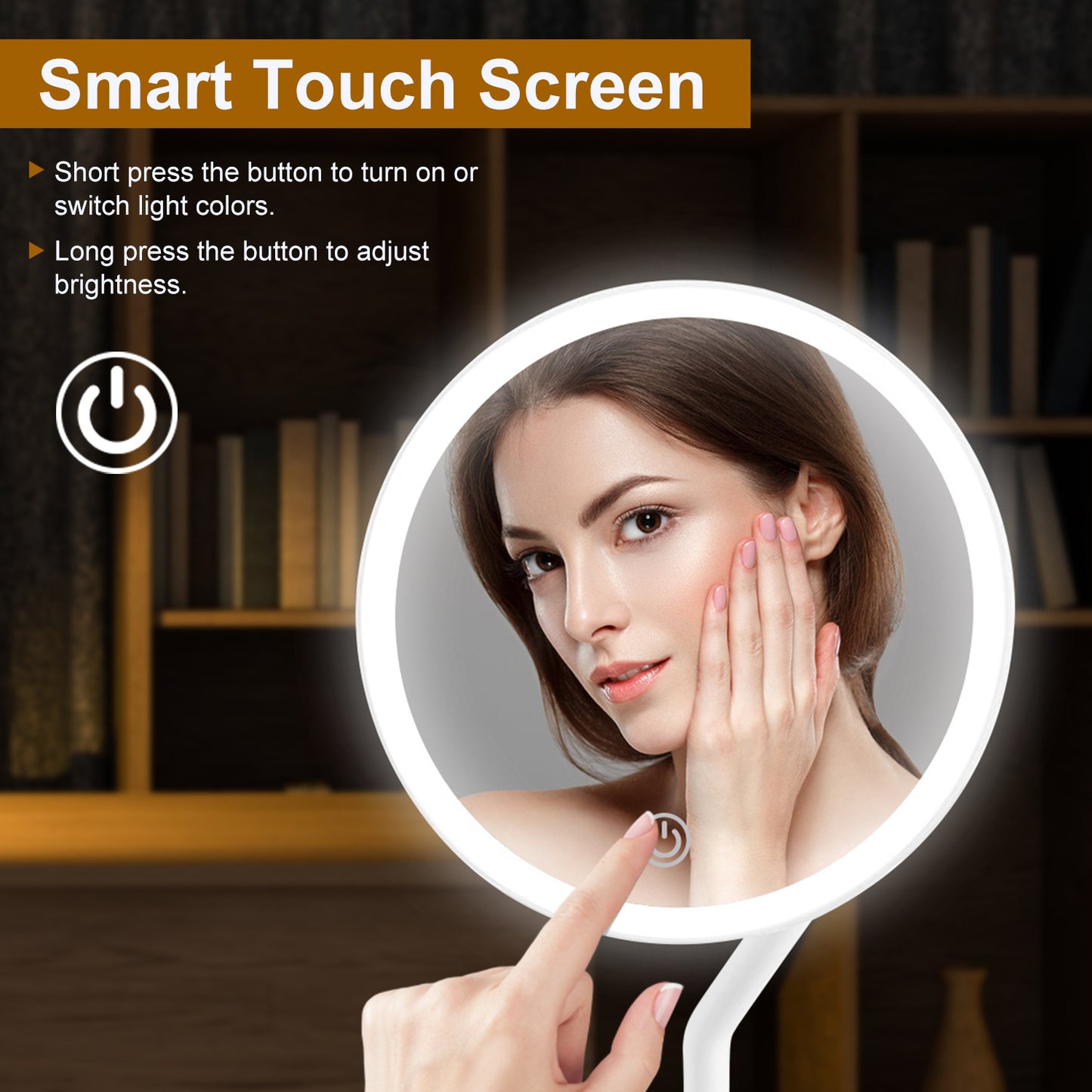 5X Magnifying LED Makeup Mirror, Rechargeable Vanity Mirror with 3 Light Colors