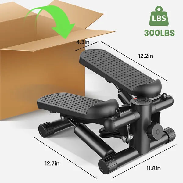 Portable Mini Stepper Machine with Resistance Bands for Full Body Workout