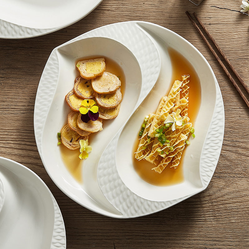 White Porcelain Round Tableware Set - Multiple Sizes