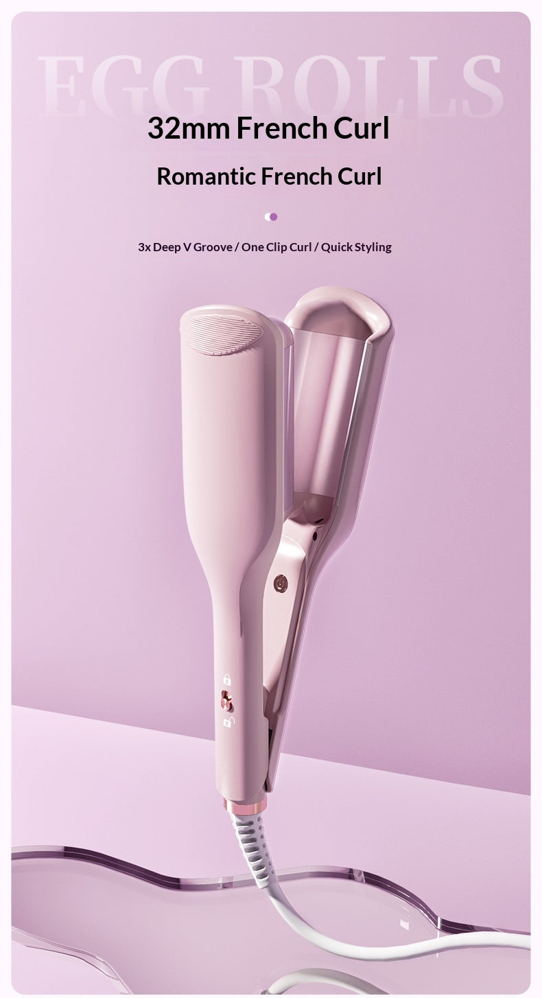 Long-Lasting Hair Curling Iron for Women - Dual Use, Negative Ion, 32mm