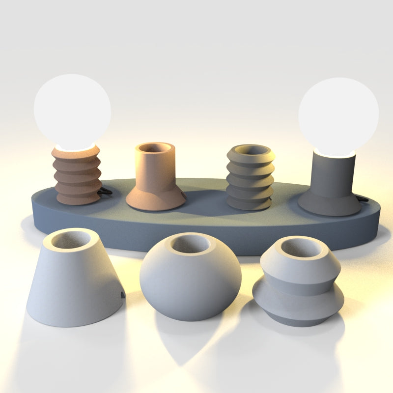 Creative Cement Lamp Holder Mold with Thread Design for Home Decor