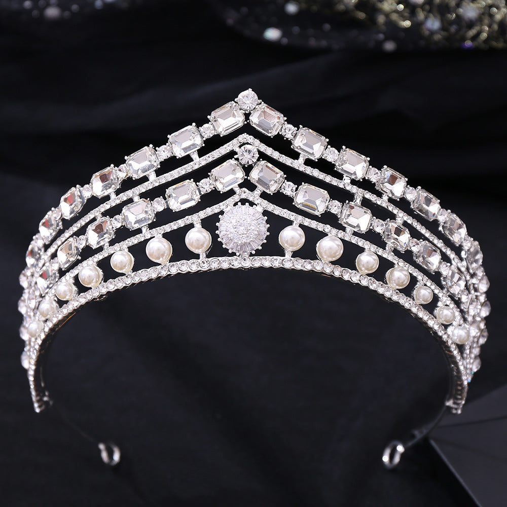 Elegant Rhinestone Baroque Bridal Crown Headpiece with Alloy and Zircon