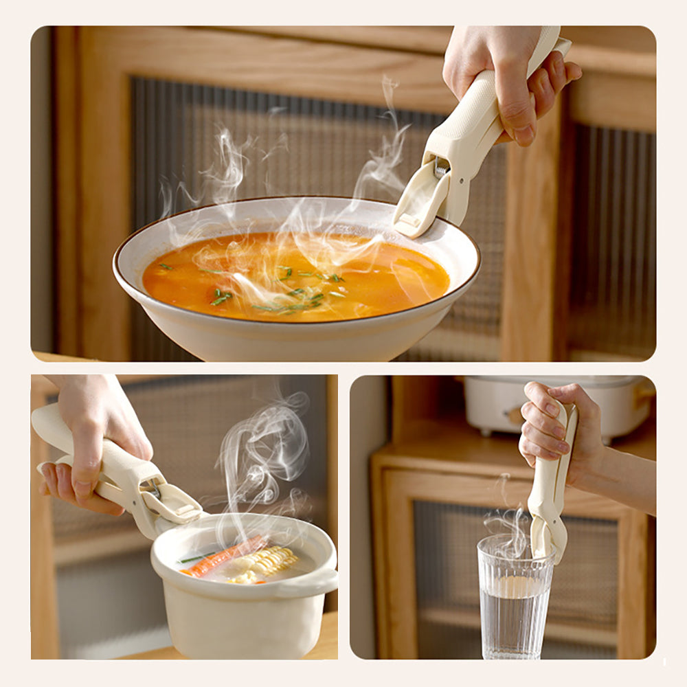 Heat-Resistant Silicone Non-Slip Bowl & Pot Gripper - White Kitchen Tool