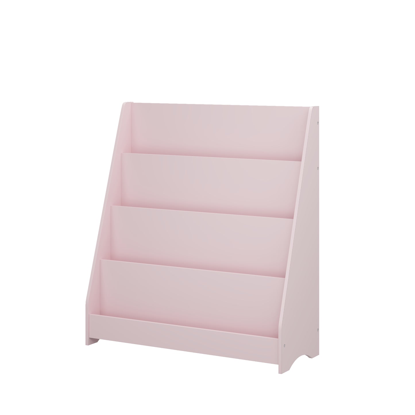 4-Tier Kids Bookshelf - Pink MDF Book Display Shelf
