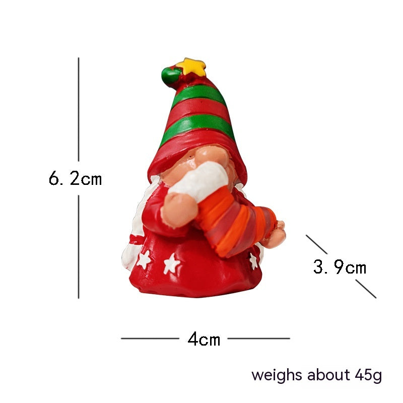 Resin Christmas Ornaments Set - Santa Claus Holiday Decor, Small Decorative Figurines