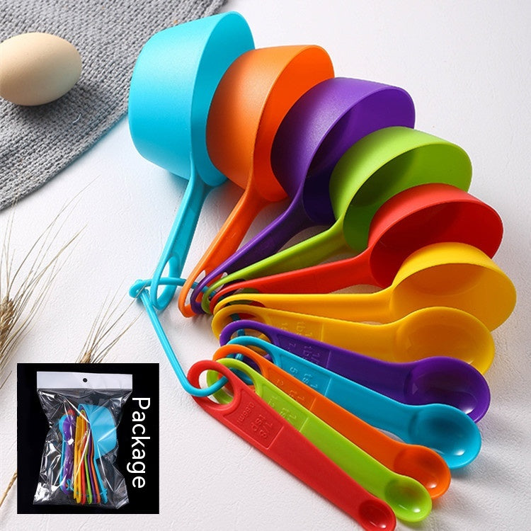 Plastic Measuring Spoon & Cup Set for Baking, Kitchen Utensils, 11-12 Pieces