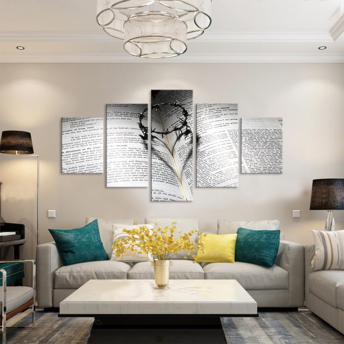 Bible Wall Art Canvas Painting Set - Modern Decorative Religious Decor