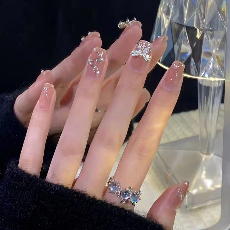 Handmade Ribbon Bow Nail Stickers - French Manicure Art