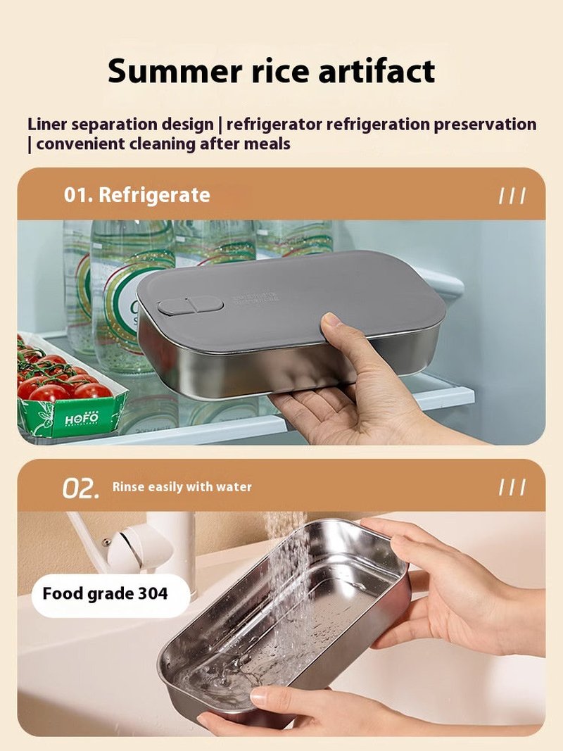 Electric Heated Lunch Box with Insulation and Stainless Steel Container