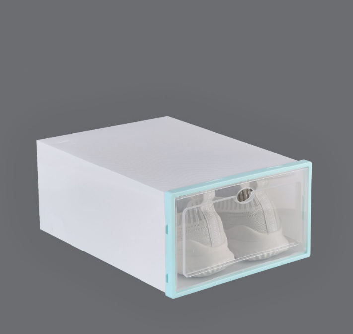 Clamshell Shoe Storage Box with Drawer, Dustproof Organizer for Shoes & Accessories