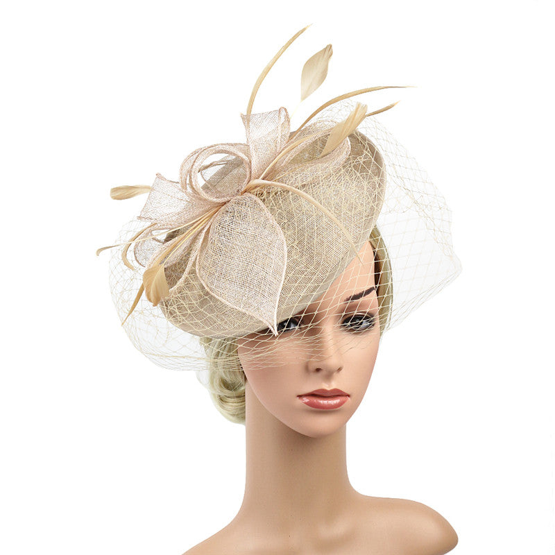 Linen Feather Crown Headdress – Women's Bridal Accessory