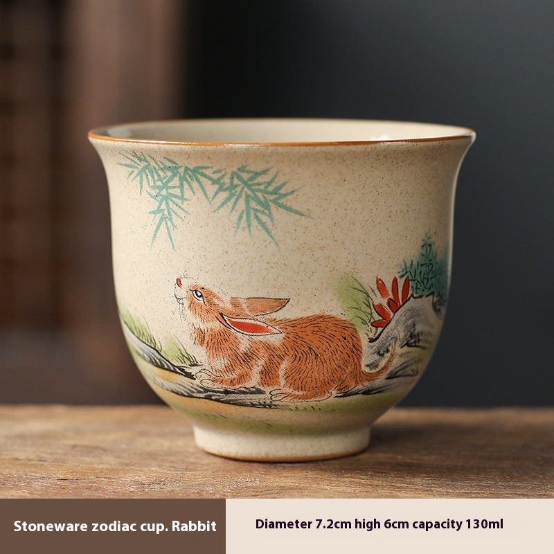 Zodiac Retro Chinese Style Ceramic Kung Fu Master Cup Set - Multiple Variants
