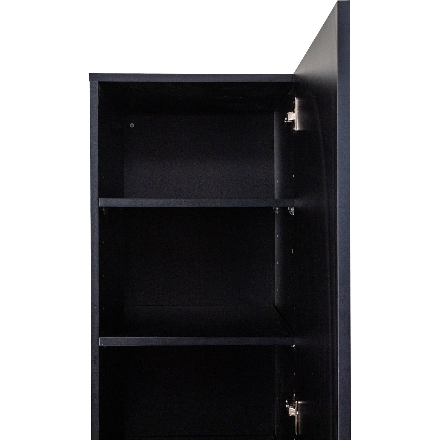 Tall Kitchen Storage Cabinet with 1 Door & 2 Drawers - Black