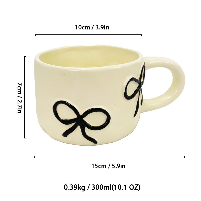 European Style Heart Hand Pinch Bow Coffee Cup - Porcelain Drinkware