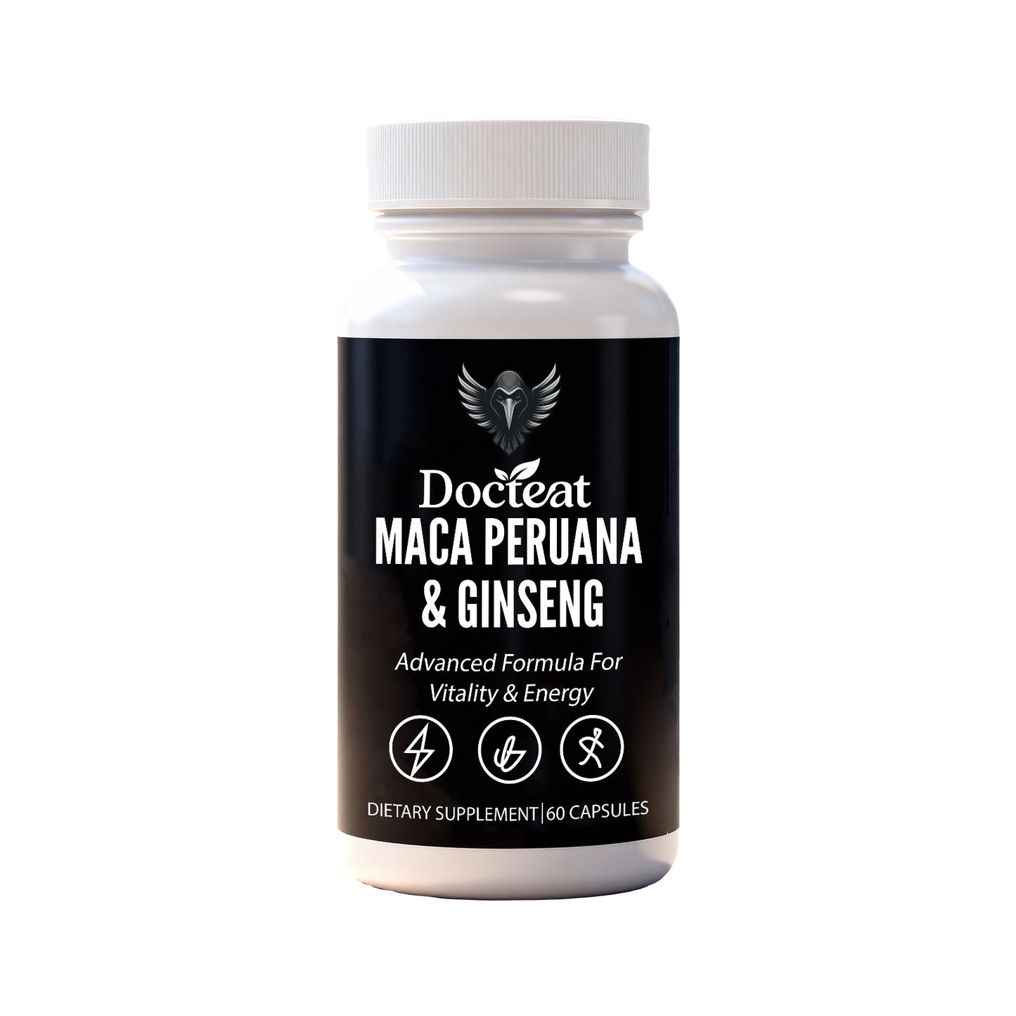 Maca Root and Ginseng Dietary Supplement - 60 Capsules for Energy & Wellness