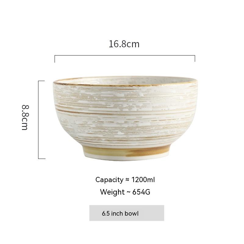Porcelain Rice Bowl Set 4.5 Inch Retro Kitchen Tableware