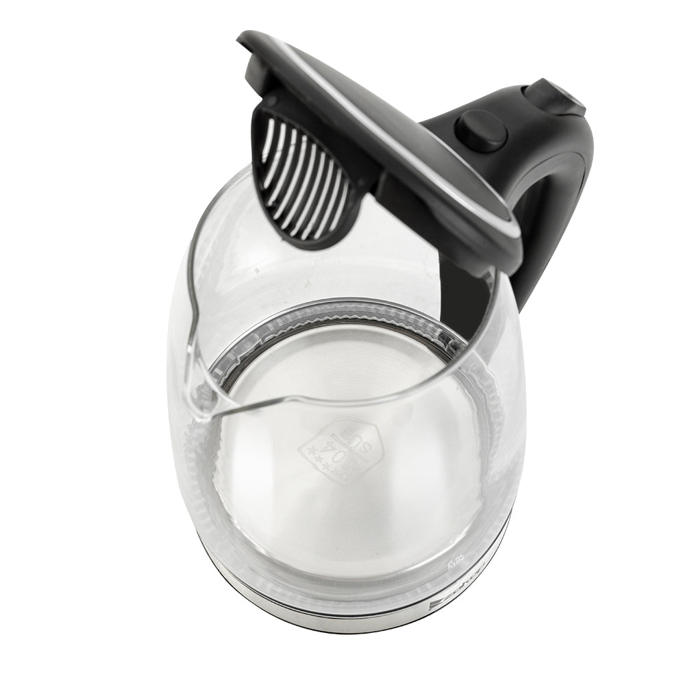 1.8L Electric Glass Kettle with Blue LED, Auto Shut-Off, 1500W
