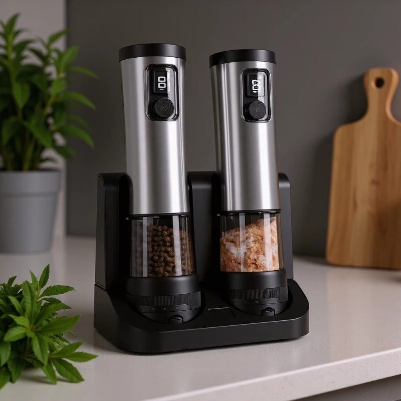 Rechargeable Electric Pepper Grinder Stainless Steel Salt & Pepper Mill