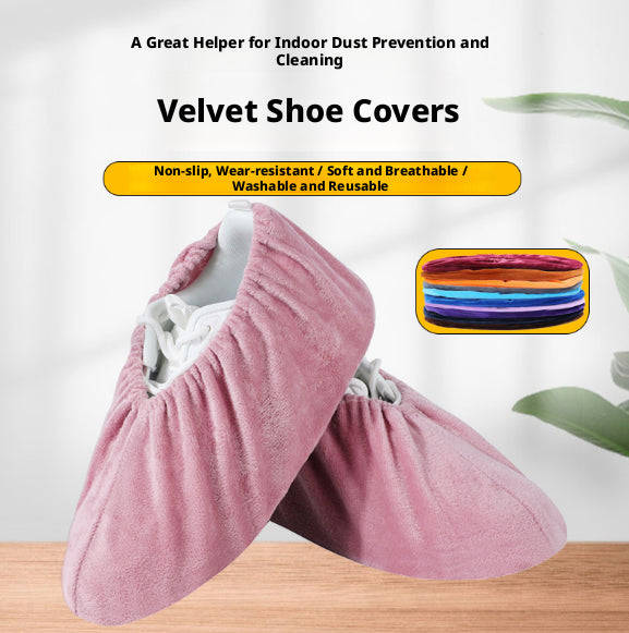 Flannelette Shoe Covers Glazed Blue - Waterproof Fabric Protectors, 1 Piece