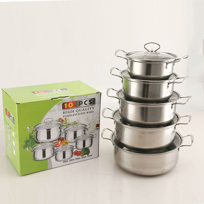 Stainless Steel Soup Steamer Set - 10 Pieces Kitchen Cookware