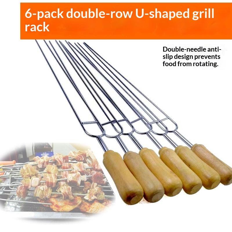 Stainless Steel Barbecue Skewers - Heat-Resistant 39cm