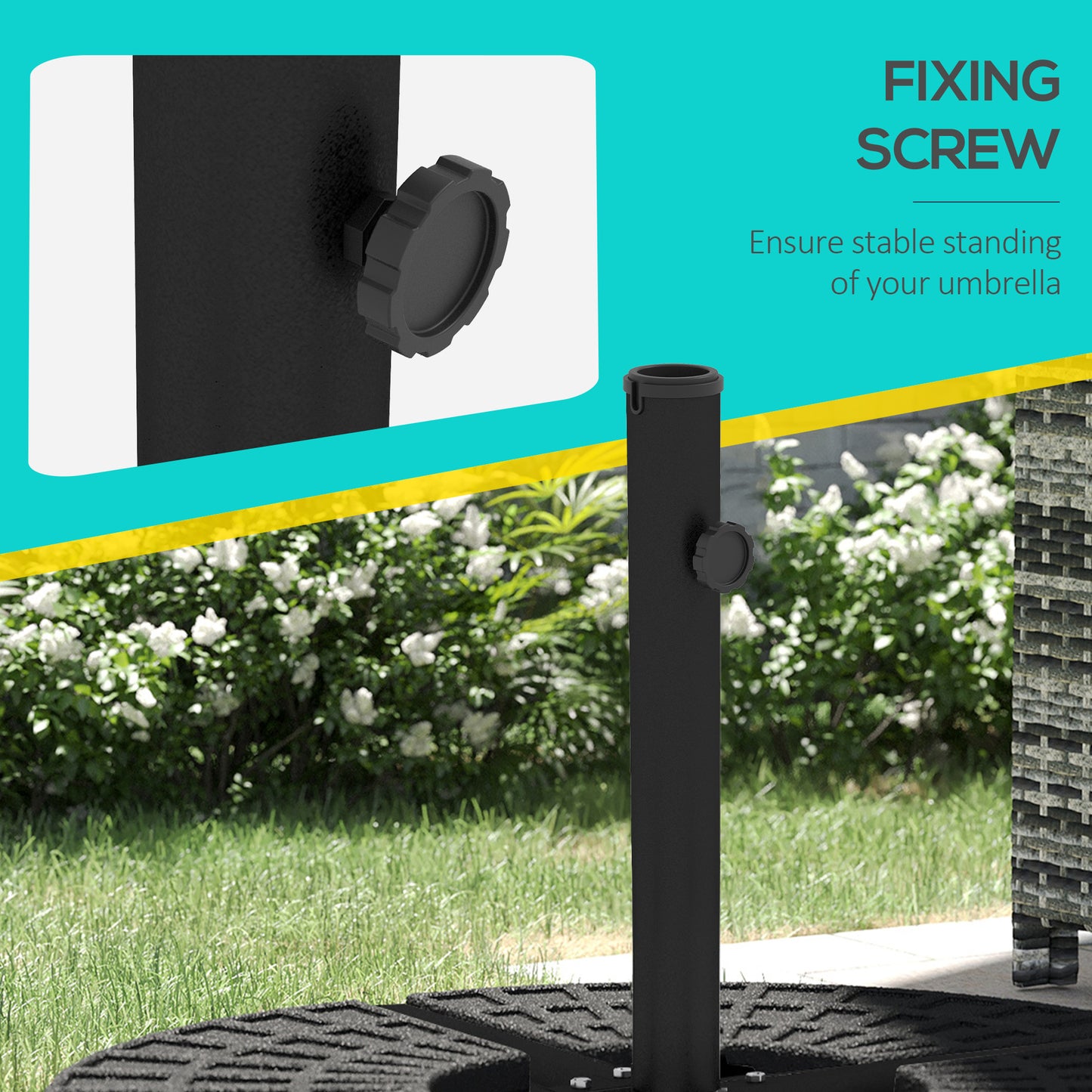 Outdoor Umbrella Stand for Small & Large Market Umbrellas - Black
