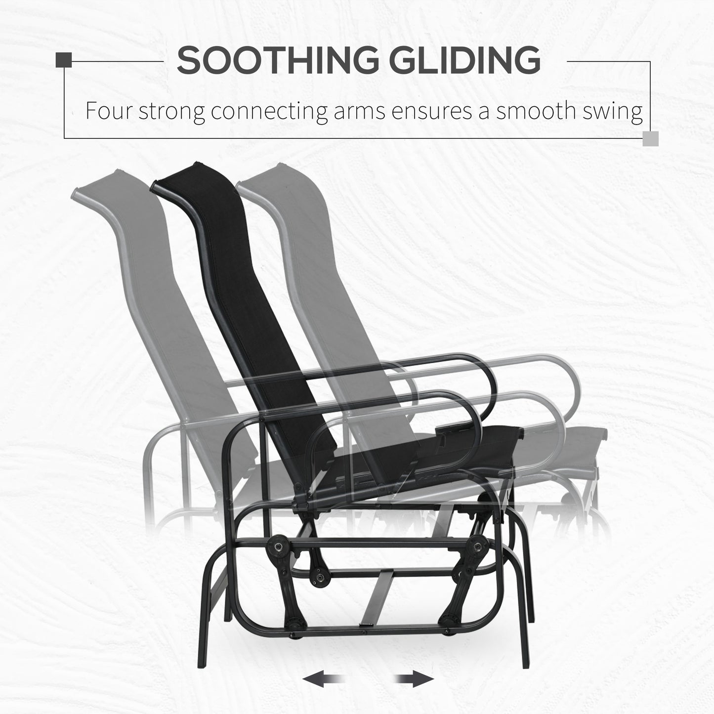 Outdoor Patio Sling Glider Rocker Chair - Black