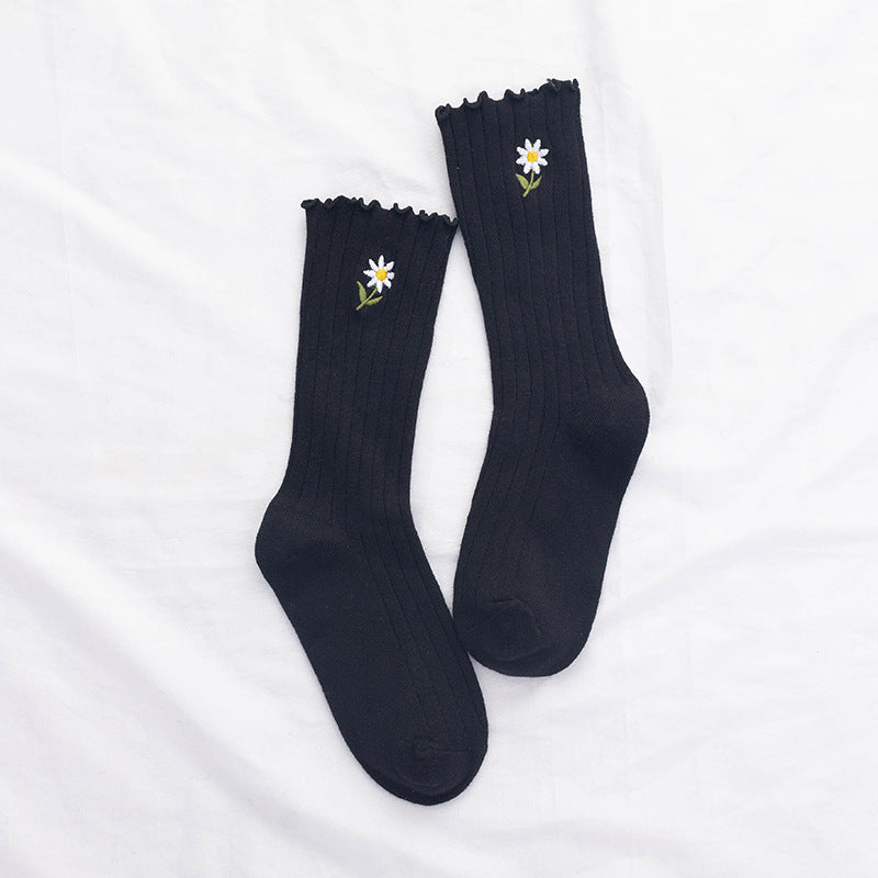 Women's Autumn Winter Breathable Solid Color Socks - One Size