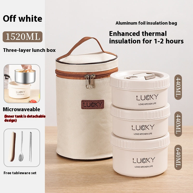 Microwaveable Lunch Box with Insulation and Stainless Steel Grid - Multiple Sizes
