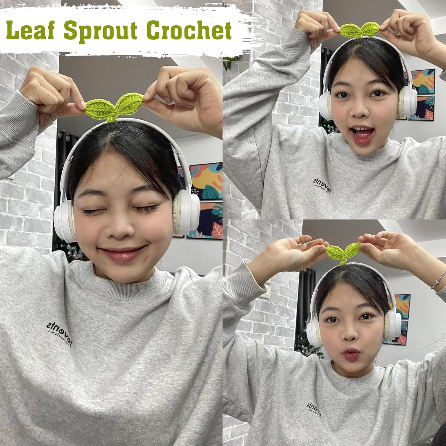 Cute Knitted Crochet Leaf Sprout - Multi-Functional Bookmark & Cable Tie
