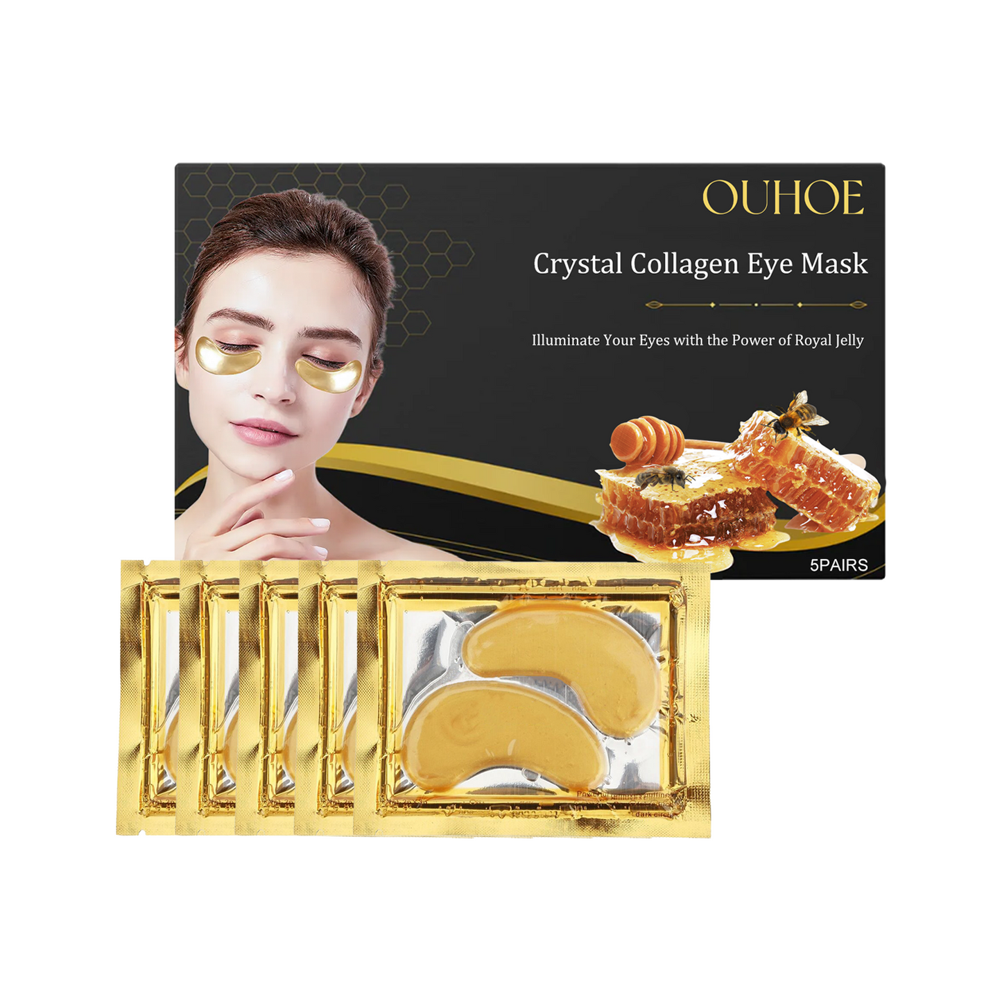 Crystal Collagen Eye Mask - Hydrating Anti-Aging Under Eye Treatment (5 Pairs)