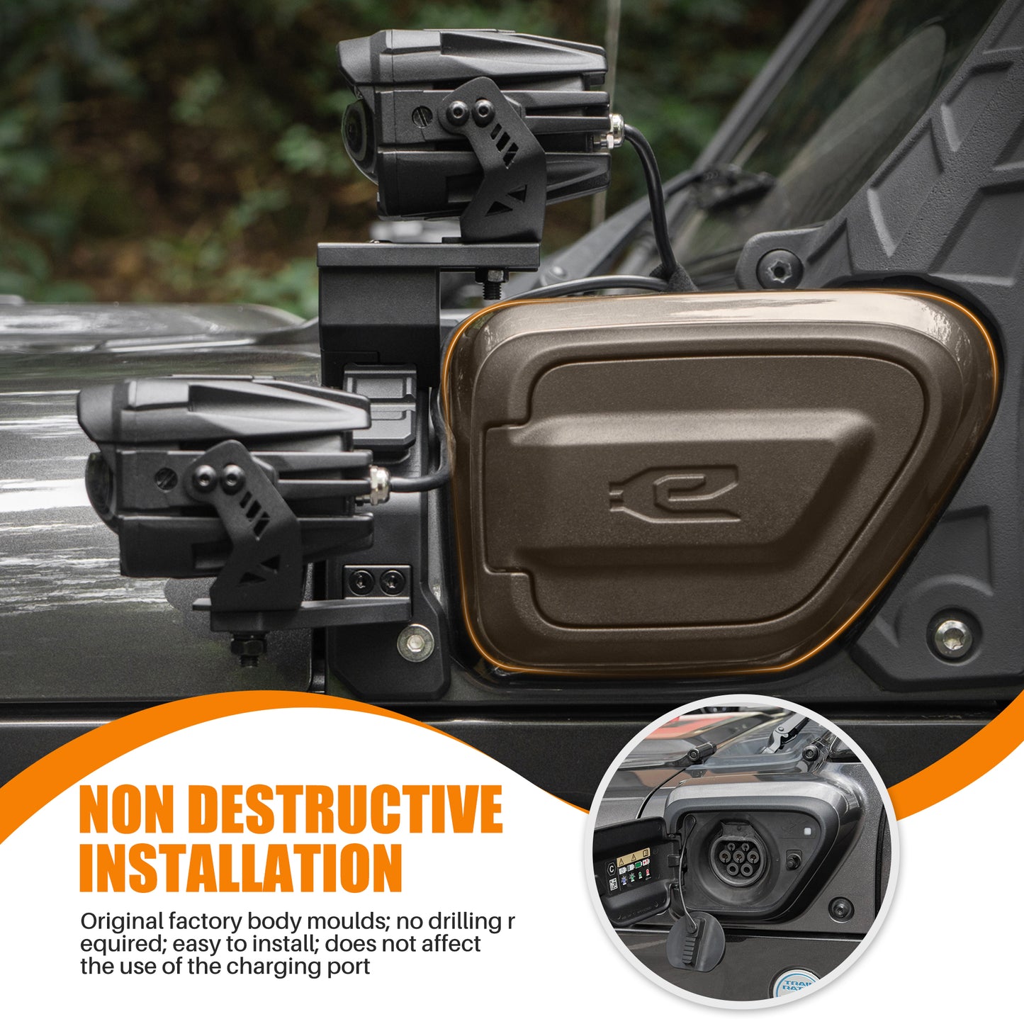 A-Pillar Light System Mount for Jeep Wrangler 4XE - Black