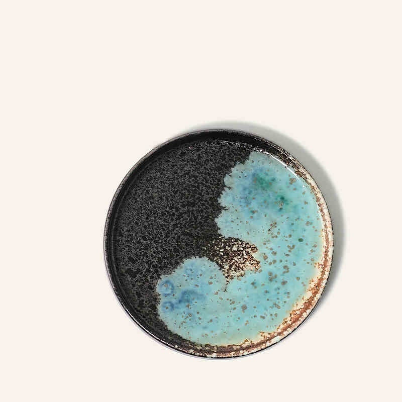 Round Ceramic Salad Plate - Handmade Kitchen Dinnerware