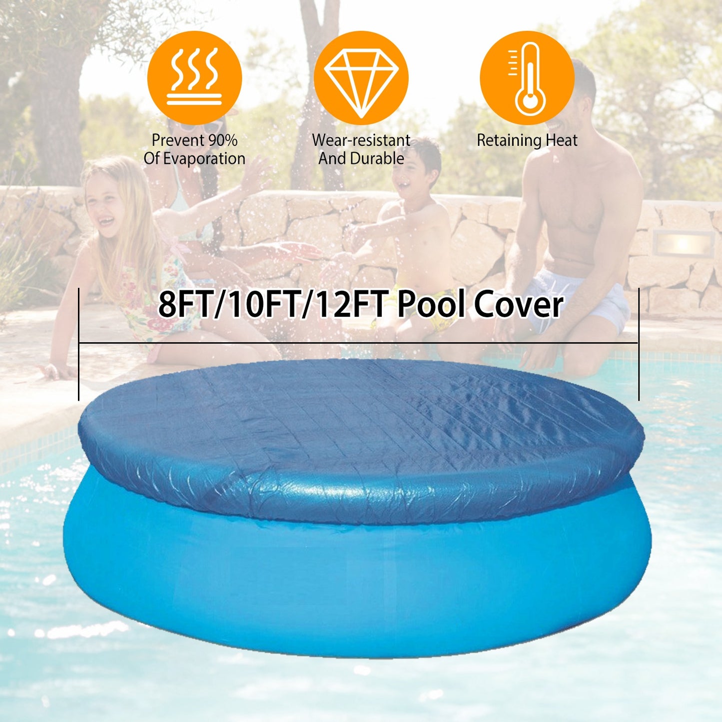 Waterproof Pool Cover for Inground & Above Ground Pools - Dustproof & Heat Retaining